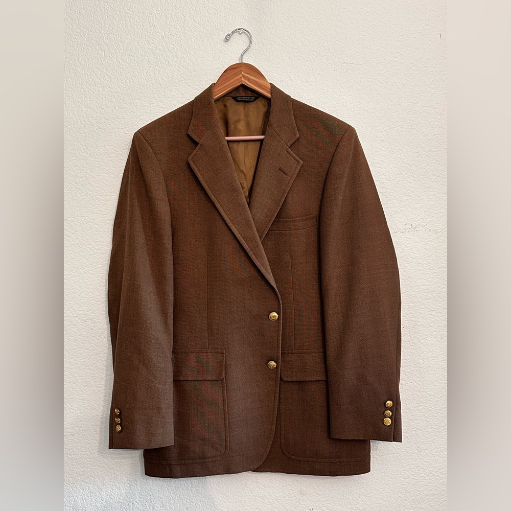 Men's Brown Wool Blazer - Classic Tailored Blazer